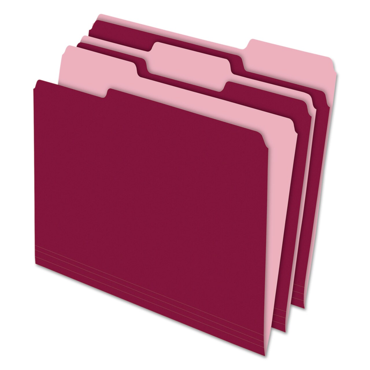 Pendaflex Interior File Folders 1/3-Cut Tabs Letter Size Burgundy 100/Box